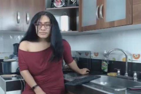 Nerdy ladyboy Flashing large penis And butthole