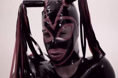 Tranny Latex Mask - Fetish shemale In Latex Suit And Mask bonks at Full Tranny Tube