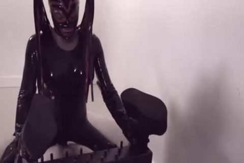 Fetish lady-man In Latex Suit And Mask fucks