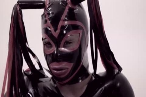 Fetish tgirl In Latex Suit And Mask slams