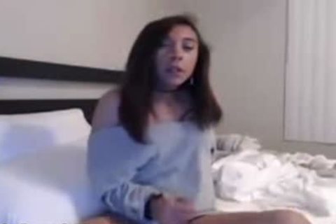 sexy lady-man In sofa Stroking Her penis