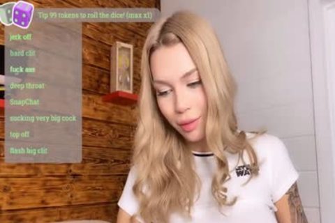 Petite Russian blonde shemale Masturbates On web camera
