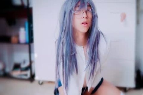 nasty oriental Sissy cum With Foxtail