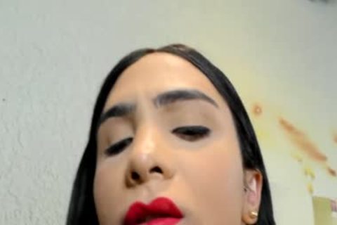TS Yasmin Dornelles Chokes Her Monster knob while Taking A sex dildo Up Her pooper