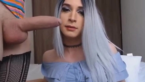 breasty Trans Sucked enormous Hard penis