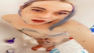 charming beauty naked Taking A Shower