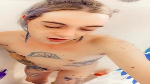 charming beauty naked Taking A Shower
