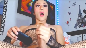 Seductive ladyboy loves stroking Her monstrous penis