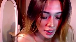Skinny asian shelady With large melons Wanks On webcam