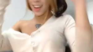sexy shemale latin chick Strokes Her Shecock