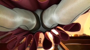 Red skirt panties & stockings 70FR81