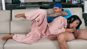 Trans Angels: Hunky Friend Penetrates Raven-Haired Babe
